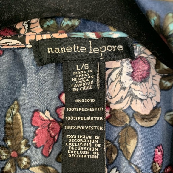 Nanette Lepore Womens Satin Floral PJ Set Size Large Excellent Condition - Picture 7 of 8